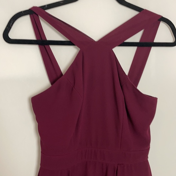 Lulus V Strap Sleeveless Maroon MIDI Dress - Picture 4 of 9